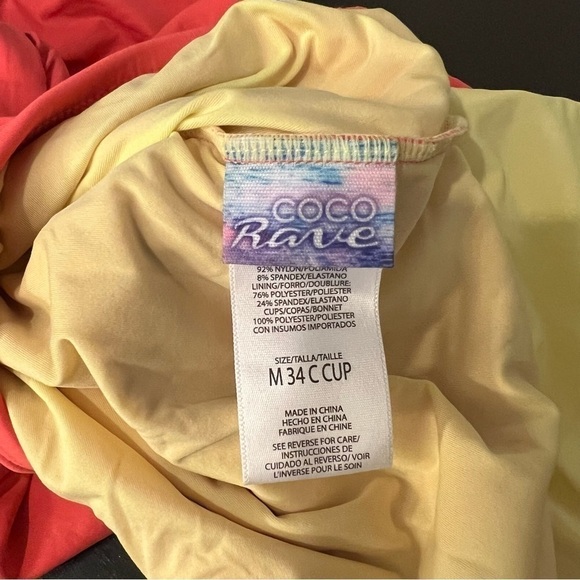 Coco Rave body contouring one piece swimsuit, orange, full coverage overskirt M - Picture 5 of 16